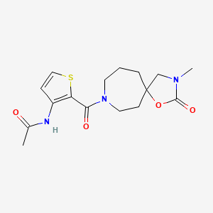 molecular formula C16H21N3O4S B5431048 N-{2-[(3-methyl-2-oxo-1-oxa-3,8-diazaspiro[4.6]undec-8-yl)carbonyl]-3-thienyl}acetamide 