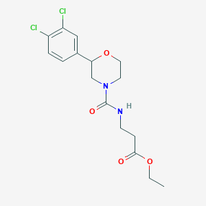 molecular formula C16H20Cl2N2O4 B5431181 ethyl 3-({[2-(3,4-dichlorophenyl)morpholin-4-yl]carbonyl}amino)propanoate 