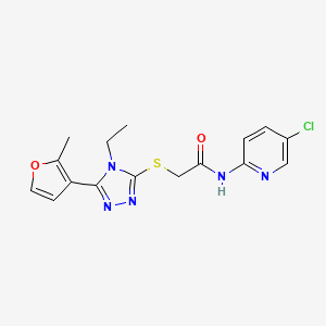 molecular formula C16H16ClN5O2S B5431232 N-(5-CHLORO-2-PYRIDINYL)-2-{[4-ETHYL-5-(2-METHYL-3-FURYL)-4H-1,2,4-TRIAZOL-3-YL]SULFANYL}ACETAMIDE 
