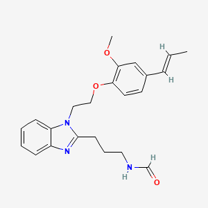 molecular formula C23H27N3O3 B5431261 N-[3-[1-[2-[2-methoxy-4-[(E)-prop-1-enyl]phenoxy]ethyl]benzimidazol-2-yl]propyl]formamide 