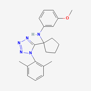 molecular formula C21H25N5O B5431283 N-{1-[1-(2,6-dimethylphenyl)-1H-tetrazol-5-yl]cyclopentyl}-3-methoxyaniline 