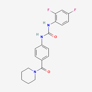 molecular formula C19H19F2N3O2 B5431292 N-(2,4-DIFLUOROPHENYL)-N'-[4-(PIPERIDINOCARBONYL)PHENYL]UREA 
