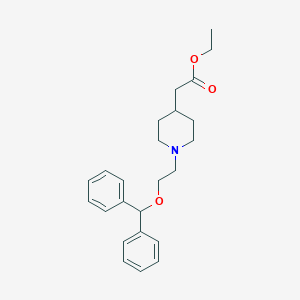 molecular formula C24H31NO3 B054313 1-[2-(Benzhydryloxy)ethyl]piperidine-4-acetic acid ethyl ester CAS No. 115313-90-1