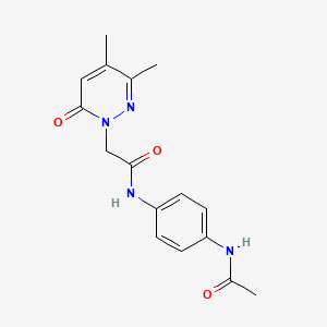 molecular formula C16H18N4O3 B5431304 N-[4-(acetylamino)phenyl]-2-(3,4-dimethyl-6-oxo-1(6H)-pyridazinyl)acetamide 
