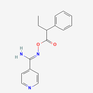 molecular formula C16H17N3O2 B5431459 N'-[(2-phenylbutanoyl)oxy]pyridine-4-carboximidamide 