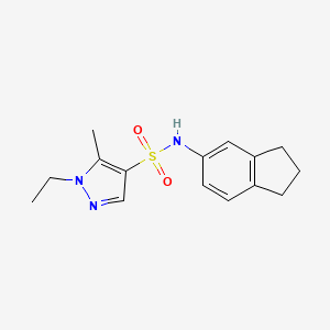 molecular formula C15H19N3O2S B5431467 N-(2,3-dihydro-1H-inden-5-yl)-1-ethyl-5-methyl-1H-pyrazole-4-sulfonamide 
