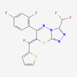 molecular formula C16H8F4N4S2 B5431477 3-(DIFLUOROMETHYL)-6-(2,4-DIFLUOROPHENYL)-7-[(Z)-1-(2-THIENYL)METHYLIDENE]-7H-[1,2,4]TRIAZOLO[3,4-B][1,3,4]THIADIAZINE 