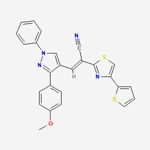 molecular formula C26H18N4OS2 B5431486 3-[3-(4-methoxyphenyl)-1-phenyl-1H-pyrazol-4-yl]-2-[4-(2-thienyl)-1,3-thiazol-2-yl]acrylonitrile 