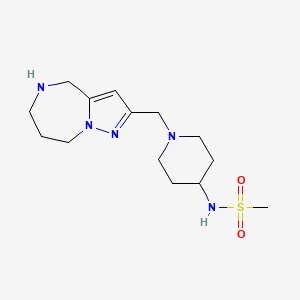 molecular formula C14H25N5O2S B5431623 N-[1-(5,6,7,8-tetrahydro-4H-pyrazolo[1,5-a][1,4]diazepin-2-ylmethyl)-4-piperidinyl]methanesulfonamide 