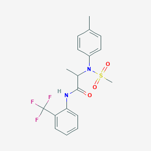 molecular formula C18H19F3N2O3S B5431671 N~2~-(4-methylphenyl)-N~2~-(methylsulfonyl)-N~1~-[2-(trifluoromethyl)phenyl]alaninamide 