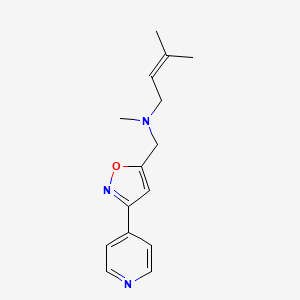 molecular formula C15H19N3O B5431695 N,3-dimethyl-N-{[3-(4-pyridinyl)-5-isoxazolyl]methyl}-2-buten-1-amine 