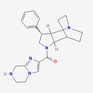 molecular formula C22H27N5O B5431699 rel-(2R,3S,6R)-3-phenyl-5-(5,6,7,8-tetrahydroimidazo[1,2-a]pyrazin-2-ylcarbonyl)-1,5-diazatricyclo[5.2.2.0~2,6~]undecane dihydrochloride 