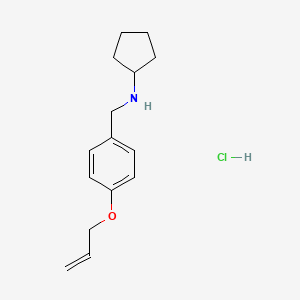 molecular formula C15H22ClNO B5431705 N-[(4-prop-2-enoxyphenyl)methyl]cyclopentanamine;hydrochloride 