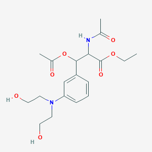 molecular formula C19H28N2O7 B5431727 ethyl N-acetyl-beta-(acetyloxy)-3-[bis(2-hydroxyethyl)amino]phenylalaninate 