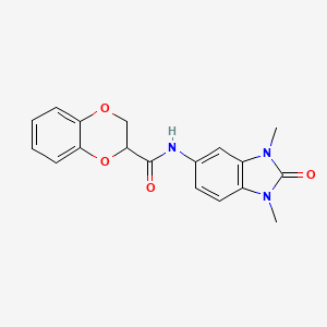 molecular formula C18H17N3O4 B5431850 N-(1,3-dimethyl-2-oxobenzimidazol-5-yl)-2,3-dihydro-1,4-benzodioxine-3-carboxamide 
