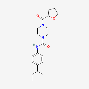 molecular formula C20H29N3O3 B5432069 N-[4-(butan-2-yl)phenyl]-4-(tetrahydrofuran-2-ylcarbonyl)piperazine-1-carboxamide 