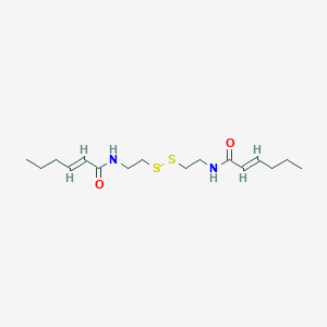 molecular formula C16H28N2O2S2 B054329 (E)-N-[2-[2-[[(E)-hex-2-enoyl]amino]ethyldisulfanyl]ethyl]hex-2-enamide CAS No. 112614-14-9