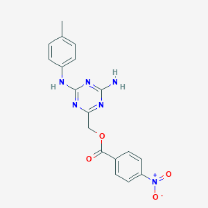 [4-Amino-6-(4-methylanilino)-1,3,5-triazin-2-yl]methyl 4-nitrobenzoate