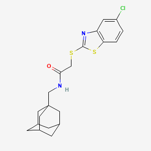 molecular formula C20H23ClN2OS2 B5435030 N-[(ADAMANTAN-1-YL)METHYL]-2-[(5-CHLORO-1,3-BENZOTHIAZOL-2-YL)SULFANYL]ACETAMIDE 