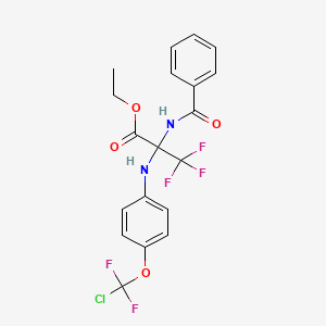 molecular formula C19H16ClF5N2O4 B5435050 ETHYL 2-{[4-(CHLORODIFLUOROMETHOXY)PHENYL]AMINO}-3,3,3-TRIFLUORO-2-(PHENYLFORMAMIDO)PROPANOATE 