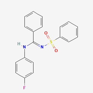molecular formula C19H15FN2O2S B5435265 N-[[(4-fluorophenyl)imino](phenyl)methyl]benzenesulfonamide 