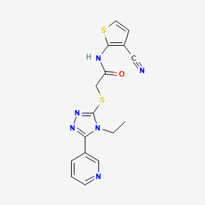 molecular formula C16H14N6OS2 B5435379 N-(3-CYANO-2-THIENYL)-2-{[4-ETHYL-5-(3-PYRIDINYL)-4H-1,2,4-TRIAZOL-3-YL]SULFANYL}ACETAMIDE 