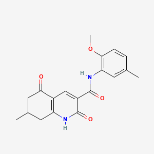 molecular formula C19H20N2O4 B5435513 N-(2-methoxy-5-methylphenyl)-7-methyl-2,5-dioxo-1,2,5,6,7,8-hexahydroquinoline-3-carboxamide 
