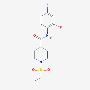 molecular formula C14H18F2N2O3S B5435580 N-(2,4-difluorophenyl)-1-(ethylsulfonyl)piperidine-4-carboxamide 