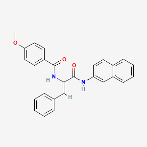 molecular formula C27H22N2O3 B5435646 4-methoxy-N-[(Z)-3-(naphthalen-2-ylamino)-3-oxo-1-phenylprop-1-en-2-yl]benzamide 