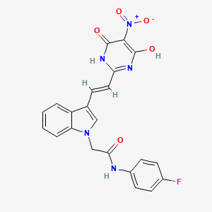 molecular formula C22H16FN5O5 B5435717 N-(4-FLUOROPHENYL)-2-{3-[(1E)-2-(4-HYDROXY-5-NITRO-6-OXO-1,6-DIHYDROPYRIMIDIN-2-YL)ETHENYL]-1H-INDOL-1-YL}ACETAMIDE 