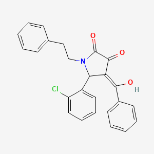 molecular formula C25H20ClNO3 B5435828 4-BENZOYL-5-(2-CHLOROPHENYL)-3-HYDROXY-1-PHENETHYL-1,5-DIHYDRO-2H-PYRROL-2-ONE 