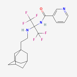molecular formula C21H25F6N3O B5436071 N-(2-{[2-(ADAMANTAN-1-YL)ETHYL]AMINO}-1,1,1,3,3,3-HEXAFLUOROPROPAN-2-YL)PYRIDINE-3-CARBOXAMIDE 