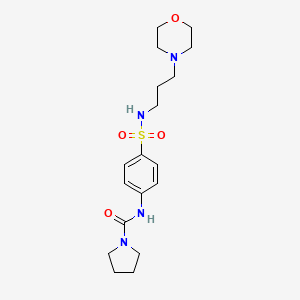 molecular formula C18H28N4O4S B5436230 N-[4-(3-morpholin-4-ylpropylsulfamoyl)phenyl]pyrrolidine-1-carboxamide 