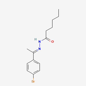 molecular formula C14H19BrN2O B5436633 N-[(E)-1-(4-bromophenyl)ethylideneamino]hexanamide 