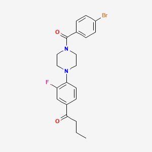 molecular formula C21H22BrFN2O2 B5436729 1-{4-[4-(4-Bromobenzoyl)piperazin-1-yl]-3-fluorophenyl}butan-1-one 