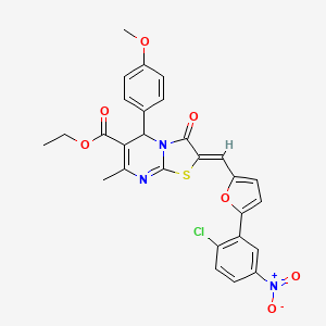 molecular formula C28H22ClN3O7S B5436772 ethyl (2Z)-2-[[5-(2-chloro-5-nitrophenyl)furan-2-yl]methylidene]-5-(4-methoxyphenyl)-7-methyl-3-oxo-5H-[1,3]thiazolo[3,2-a]pyrimidine-6-carboxylate 