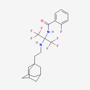 molecular formula C22H25F7N2O B5437017 N-(2-{[2-(ADAMANTAN-1-YL)ETHYL]AMINO}-1,1,1,3,3,3-HEXAFLUOROPROPAN-2-YL)-2-FLUOROBENZAMIDE 