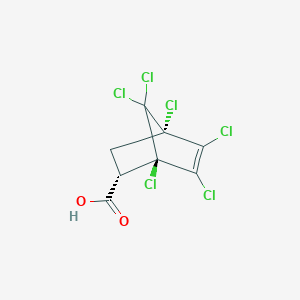 molecular formula C8H4Cl6O2 B054374 1,4,5,6,7,7-Hexachlorobicyclo(2.2.1)hept-5-ene-2-carboxylic acid CAS No. 115565-70-3