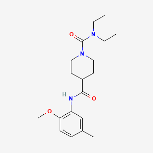 molecular formula C19H29N3O3 B5437441 N~1~,N~1~-diethyl-N~4~-(2-methoxy-5-methylphenyl)piperidine-1,4-dicarboxamide 