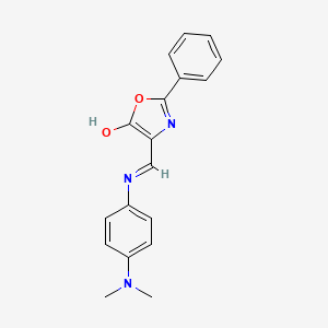 molecular formula C18H17N3O2 B5437599 (4Z)-4-({[4-(DIMETHYLAMINO)PHENYL]AMINO}METHYLIDENE)-2-PHENYL-4,5-DIHYDRO-1,3-OXAZOL-5-ONE CAS No. 5662-80-6