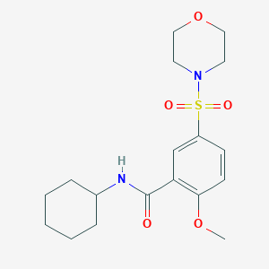molecular formula C18H26N2O5S B5437605 N-cyclohexyl-2-methoxy-5-morpholin-4-ylsulfonylbenzamide 