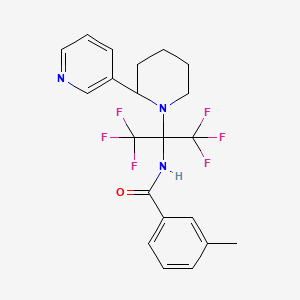 molecular formula C21H21F6N3O B5437708 N-{1,1,1,3,3,3-hexafluoro-2-[2-(pyridin-3-yl)piperidin-1-yl]propan-2-yl}-3-methylbenzamide 