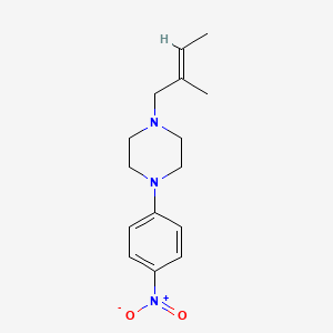 molecular formula C15H21N3O2 B5437750 1-[(E)-2-methylbut-2-enyl]-4-(4-nitrophenyl)piperazine 
