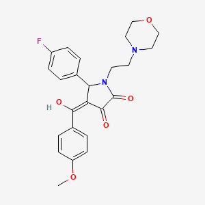 molecular formula C24H25FN2O5 B5438167 5-(4-fluorophenyl)-3-hydroxy-4-(4-methoxybenzoyl)-1-[2-(morpholin-4-yl)ethyl]-2,5-dihydro-1H-pyrrol-2-one 