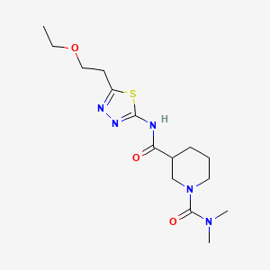 molecular formula C15H25N5O3S B5438291 N~3~-[5-(2-ethoxyethyl)-1,3,4-thiadiazol-2-yl]-N~1~,N~1~-dimethylpiperidine-1,3-dicarboxamide 