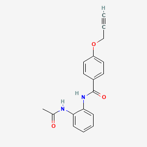 molecular formula C18H16N2O3 B5438419 N-[2-(acetylamino)phenyl]-4-(prop-2-yn-1-yloxy)benzamide 