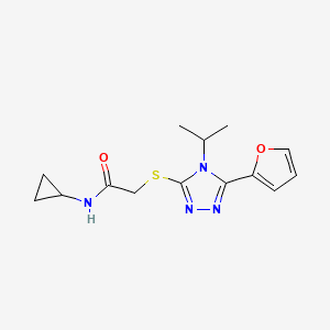 molecular formula C14H18N4O2S B5438553 N-CYCLOPROPYL-2-{[5-(2-FURYL)-4-ISOPROPYL-4H-1,2,4-TRIAZOL-3-YL]SULFANYL}ACETAMIDE 