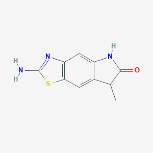 molecular formula C10H9N3OS B054387 2-Amino-7-methyl-5,7-dihydro-6H-[1,3]thiazolo[5,4-f]indol-6-one CAS No. 124954-51-4