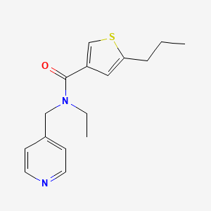 molecular formula C16H20N2OS B5438707 N-ethyl-5-propyl-N-(pyridin-4-ylmethyl)thiophene-3-carboxamide 