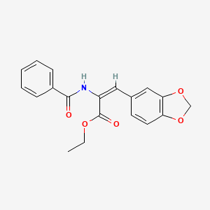 molecular formula C19H17NO5 B5438720 ethyl (E)-2-benzamido-3-(1,3-benzodioxol-5-yl)prop-2-enoate 